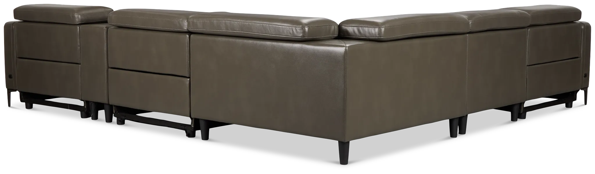 Ava Dark Gray Micro Medium Triple Power 2-arm Sectional