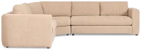 Alma Taupe Fabric Small 2-arm Wedge Sectional