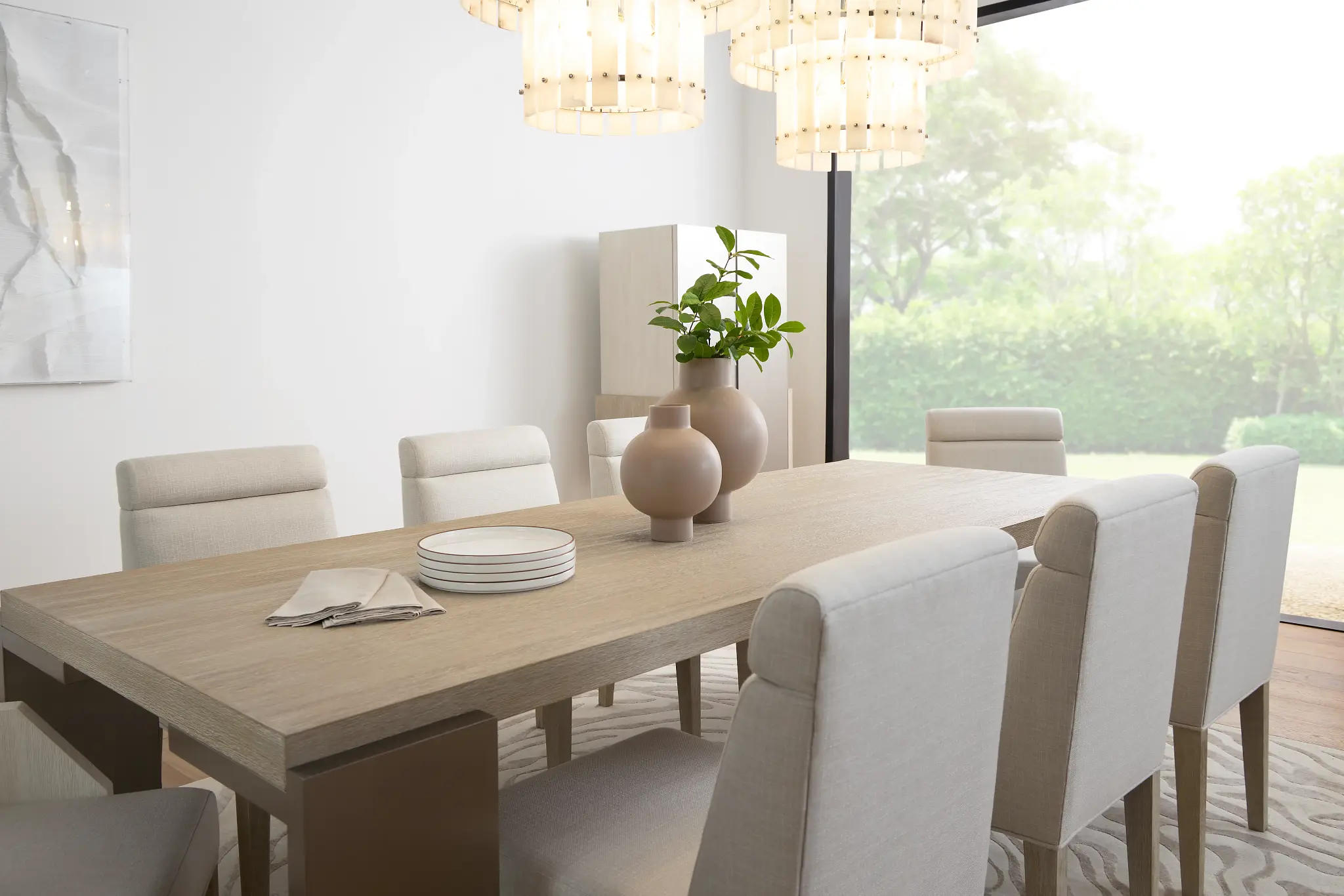 Miramar Light Tone Rectangular Table & 4 Upholstered Chairs Miramar Light Tone Rectangular Table & 4 Upholstered Chairs