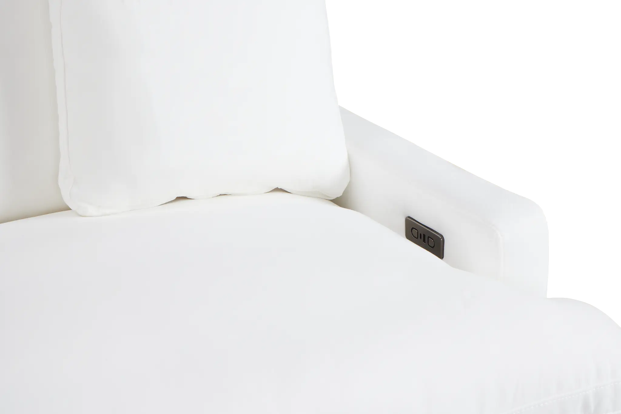 Skye White Fabric Small Triple Power Reclining Two-arm Sectional Skye White Fabric Small Triple Power Reclining Two-arm Sectional