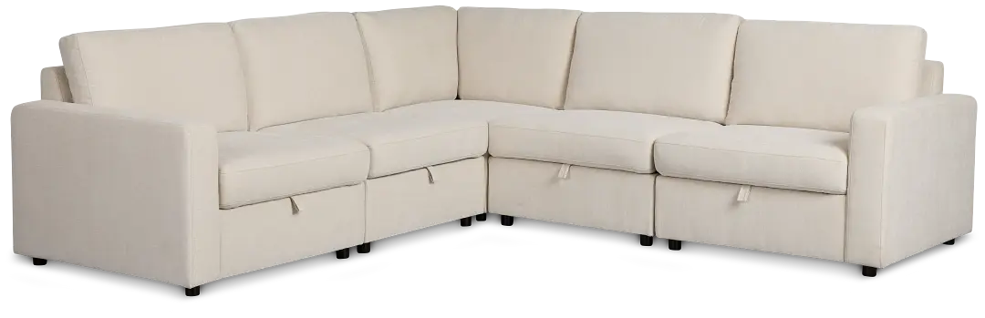 Addie Beige Fabric Small 2-arm Storage Sectional Addie Beige Fabric Small 2-arm Storage Sectional