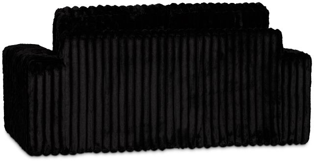 Teddy Black Fabric Loveseat