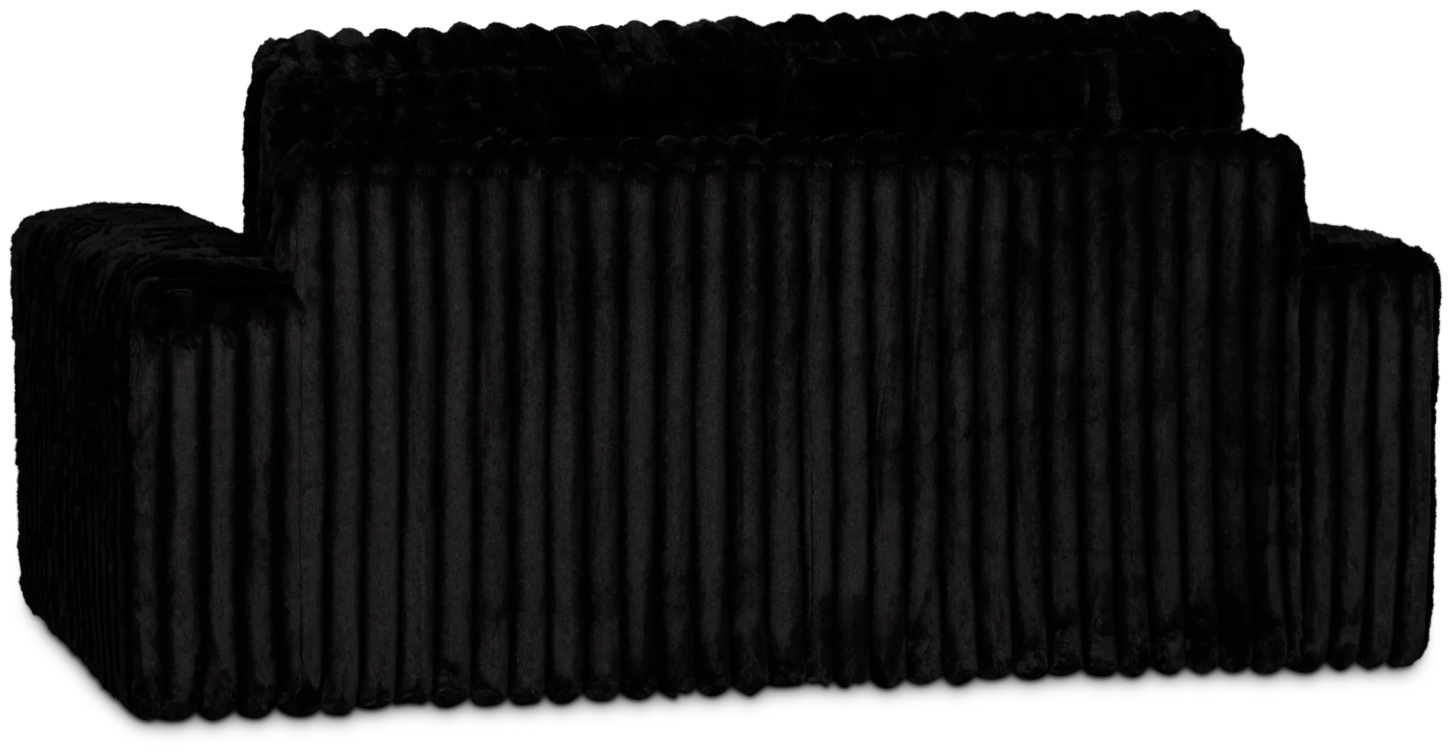 Teddy Black Fabric Loveseat