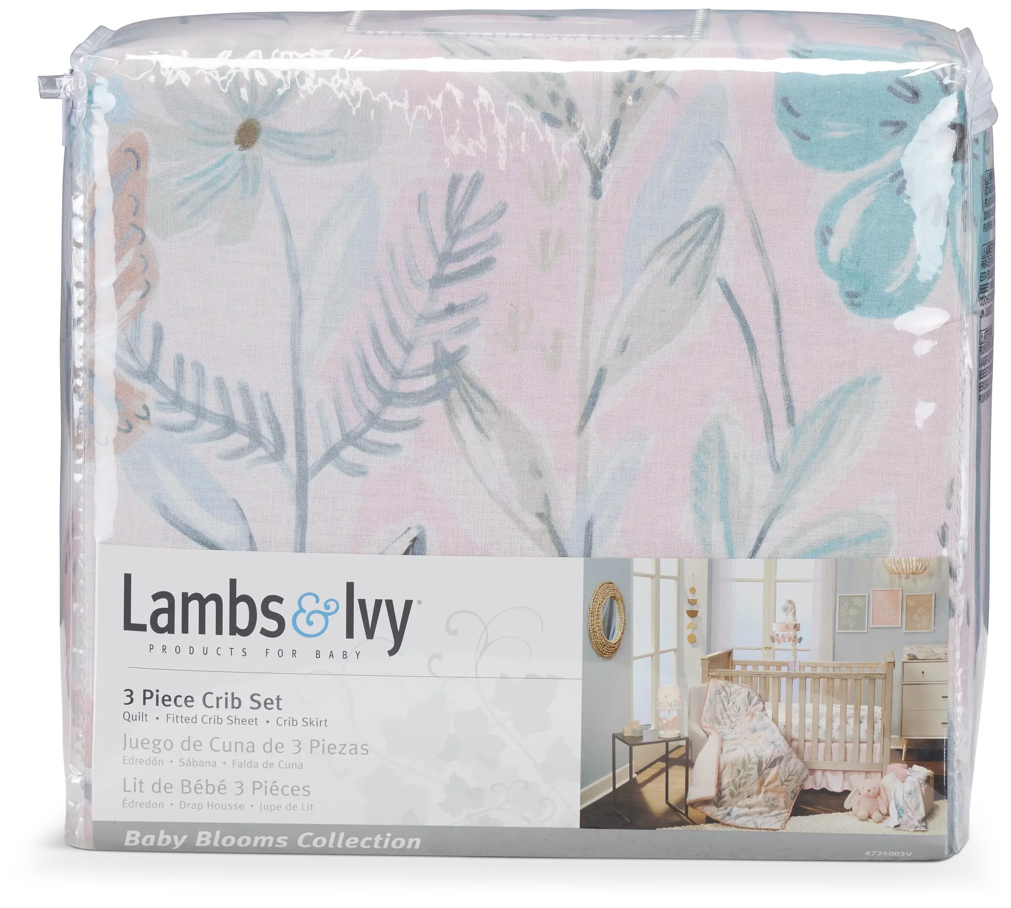 Blossom Multicolored 3 Piece Crib Bedding Set Blossom Multicolored 3 Piece Crib Bedding Set