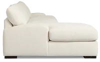 Alpha White Fabric Small Left Chaise Sectional