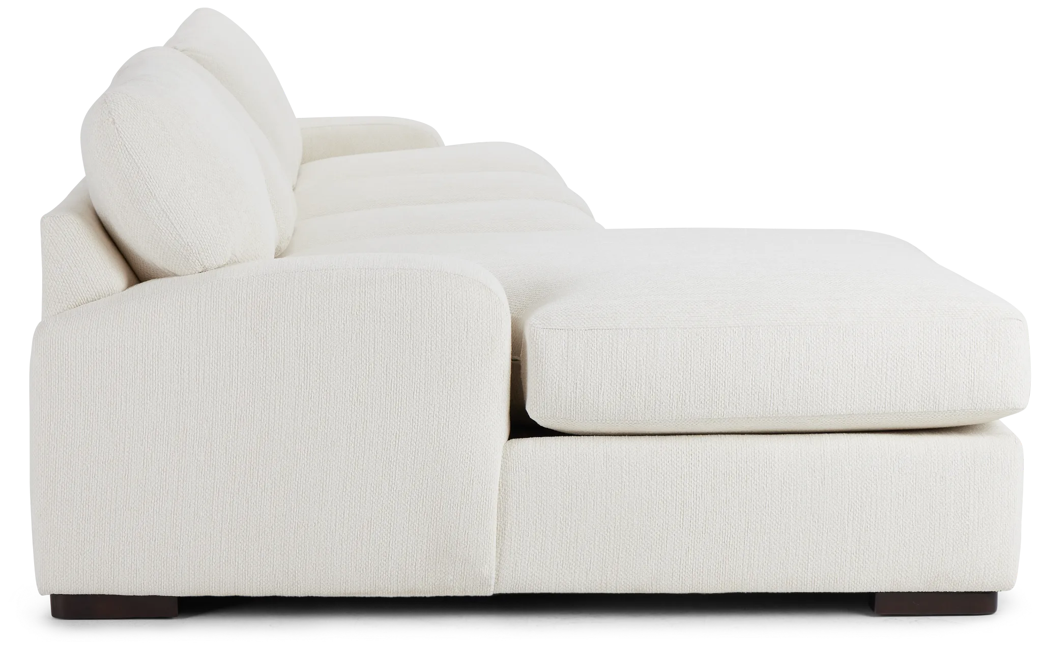 Alpha White Fabric Small Left Chaise Sectional