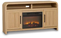 Lyndie Light Tone Tv Stand With Fireplace Insert