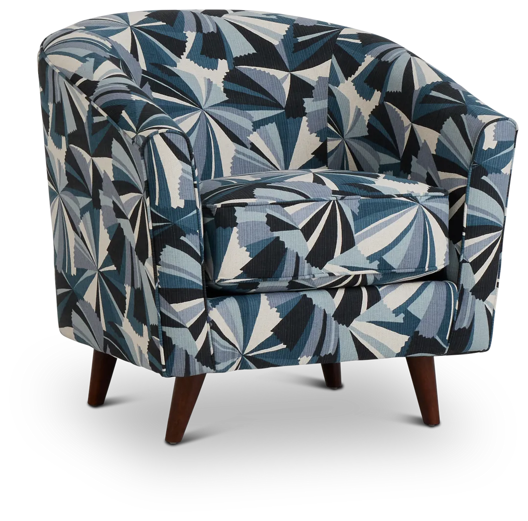 Tina Dark Blue Fabric Accent Chair
