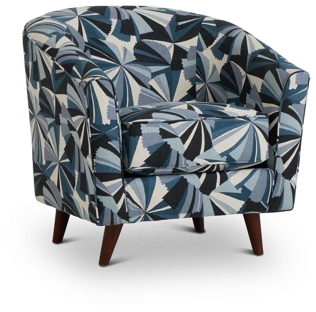 Tina Dark Blue Fabric Accent Chair Tina Dark Blue Fabric Accent Chair