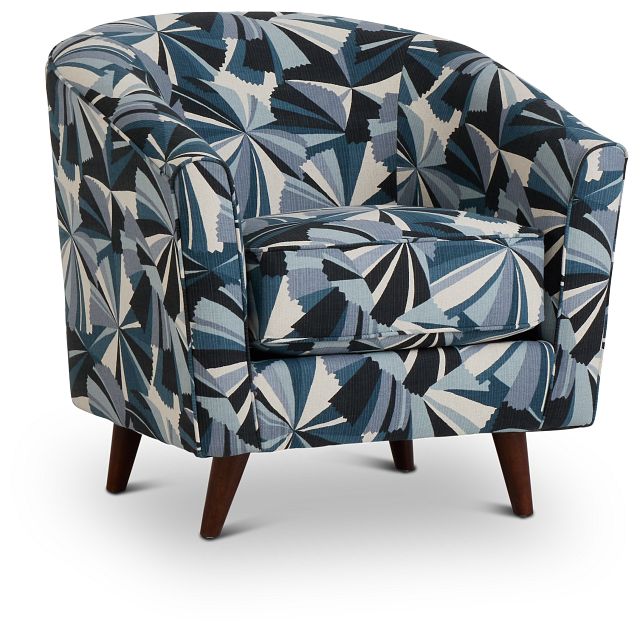 Tina Dark Blue Fabric Accent Chair