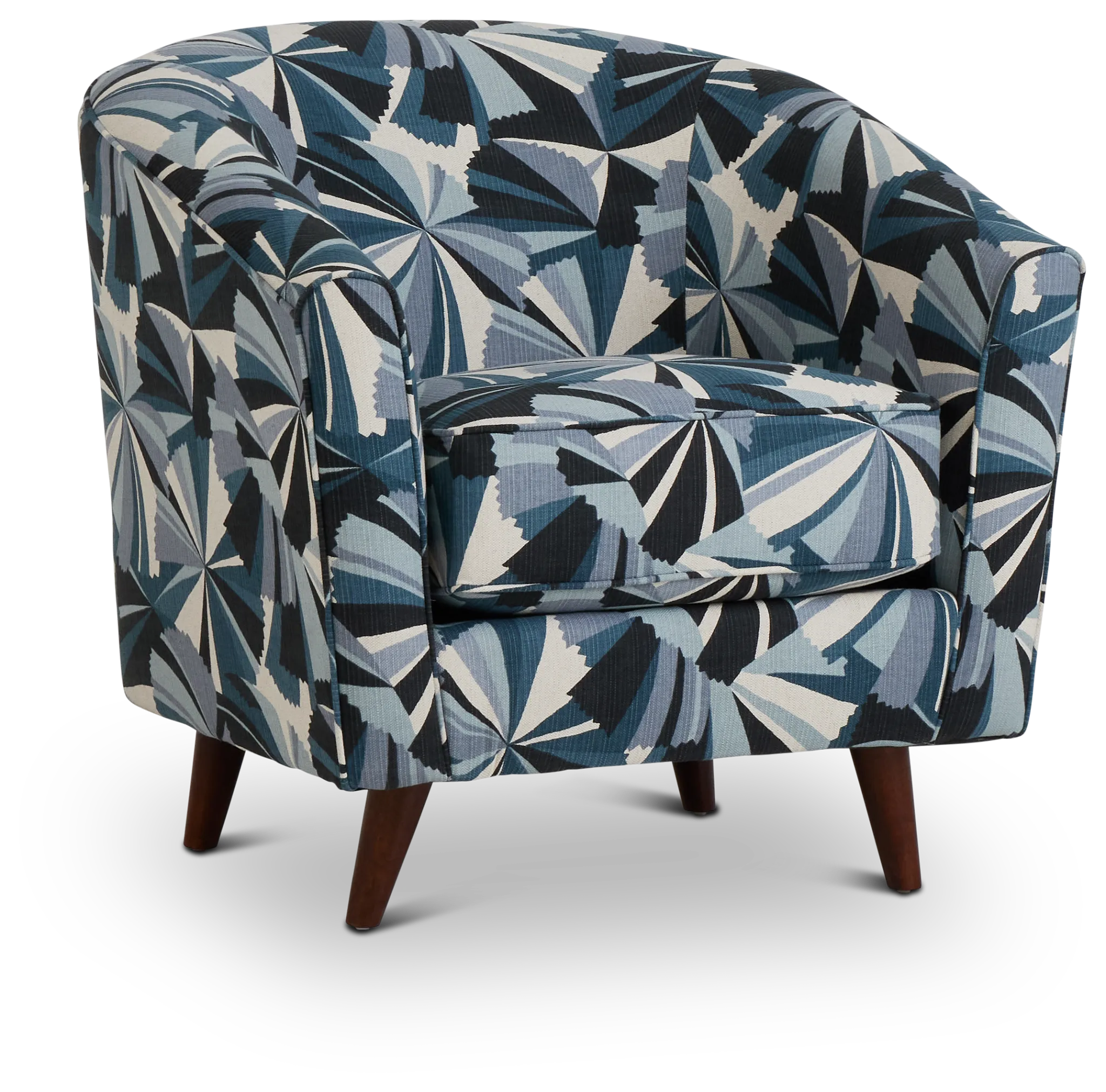 Tina Dark Blue Fabric Accent Chair