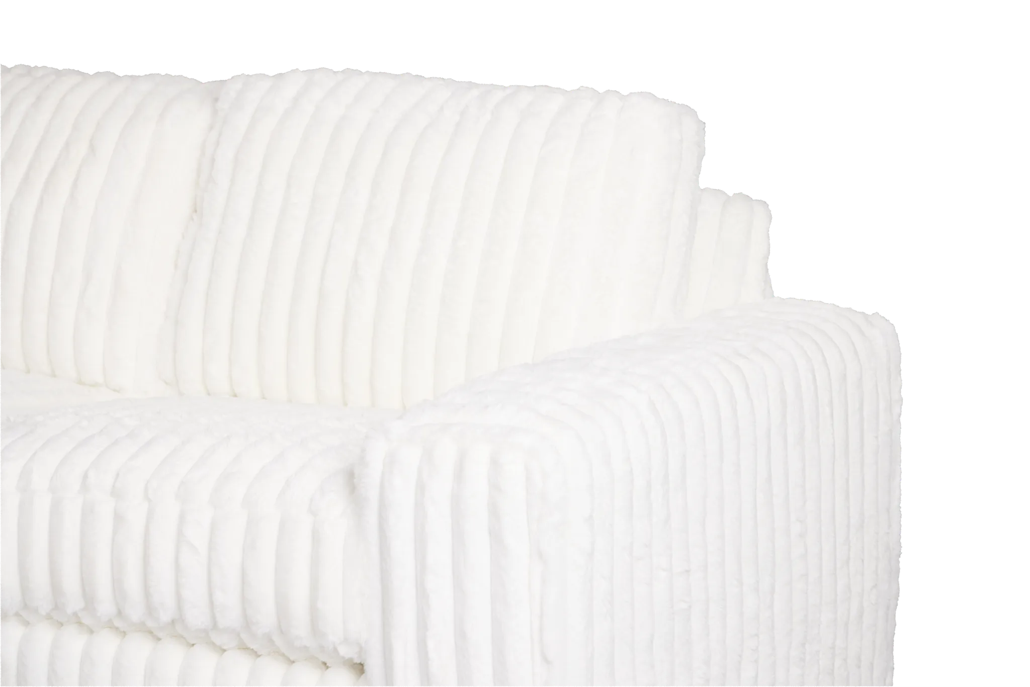 Teddy White Fabric Small Two-arm Sectional