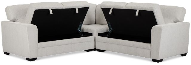Everly Gray Fabric Small 2-arm Storage Sectional