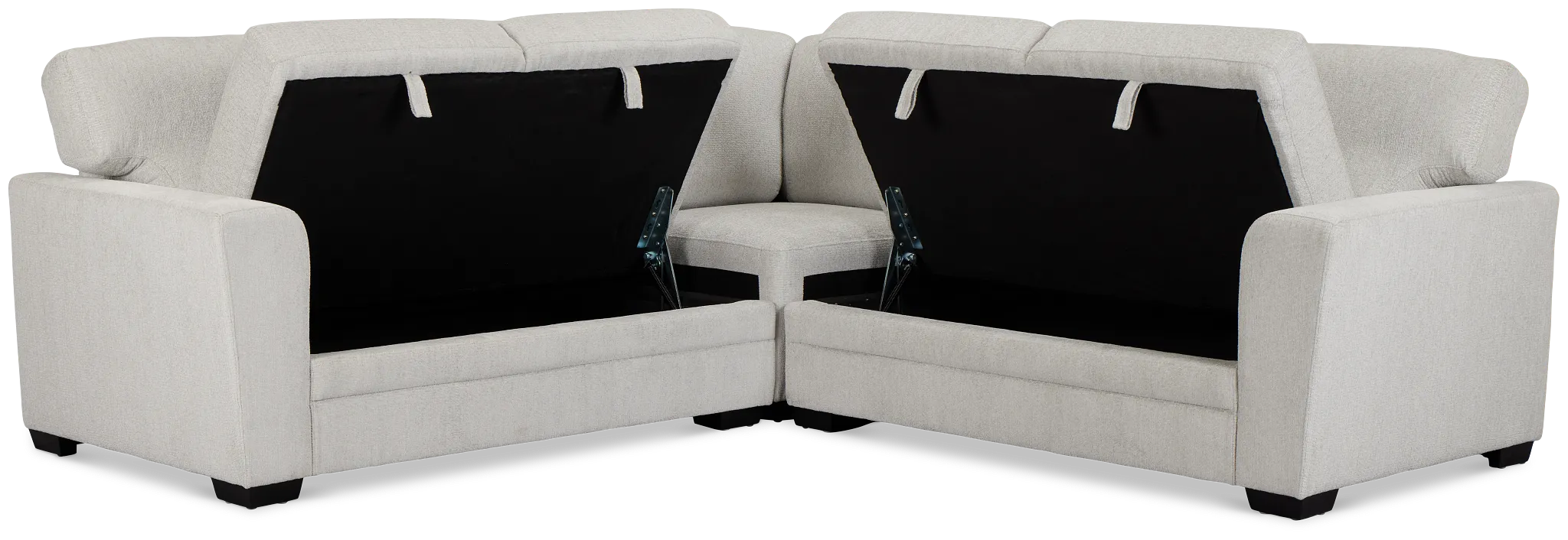 Everly Gray Fabric Small 2-arm Storage Sectional