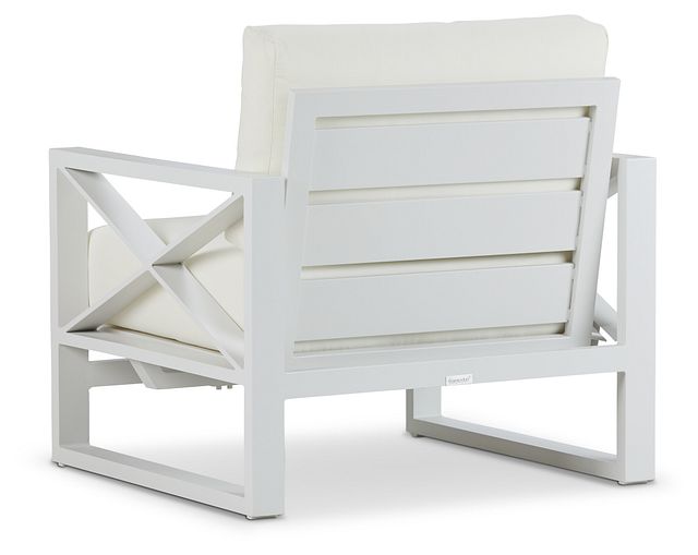 Linear White Rocking Chair