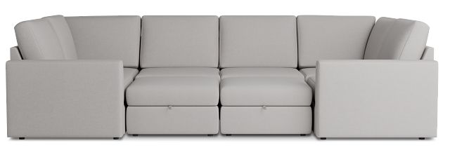 Citymod Light Gray Fabric 8-piece Pit Sectional