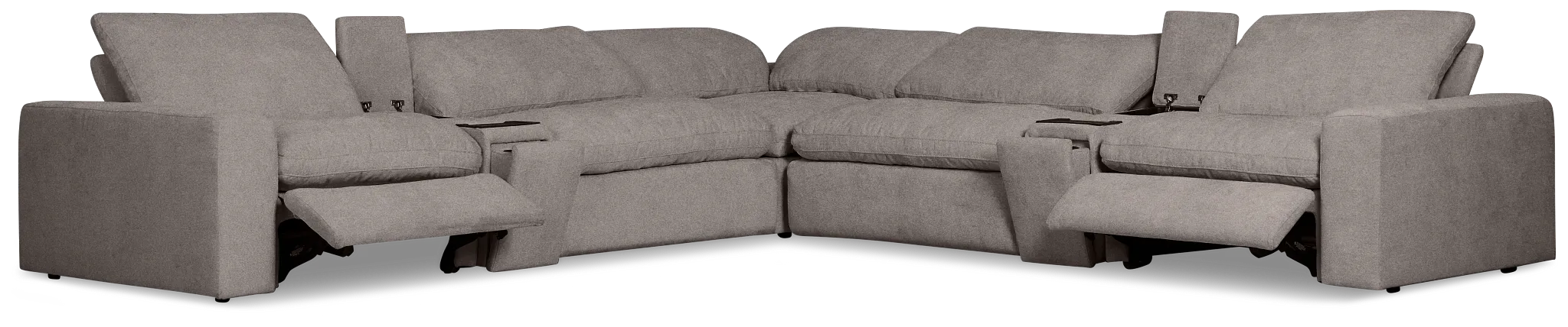 Drift Dark Gray Fabric Large Dual Power Reclining Two-arm Sectional