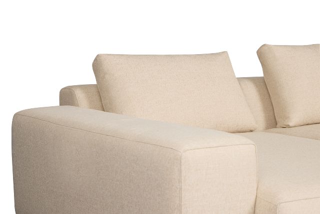 Cleo Beige Fabric Double Chaise Sectional
