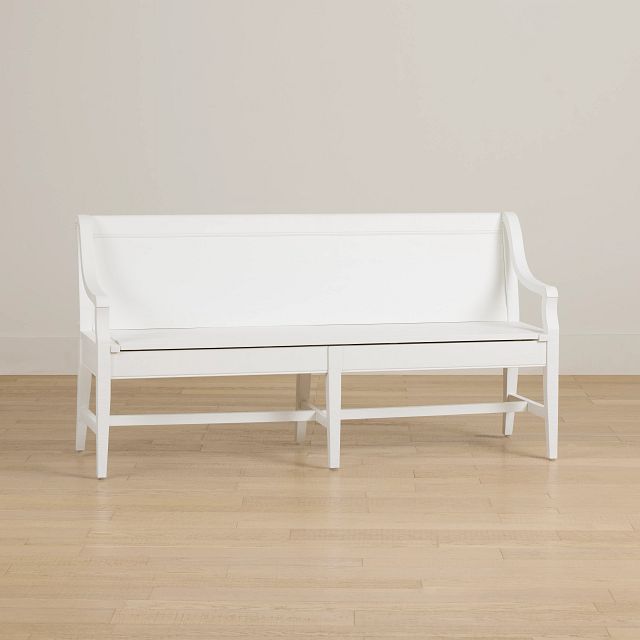 Heron Cove White Storage Dining Bench