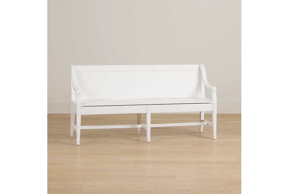 Heron Cove White Storage Dining Bench