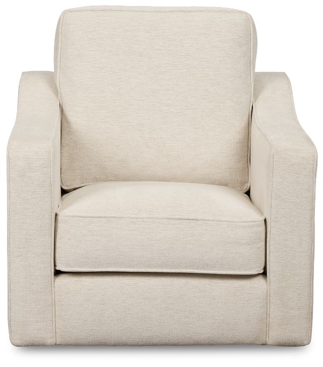 Maisie Light Beige Fabric Swivel Chair