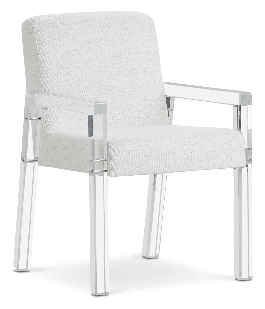Ocean Drive White Acrylic Upholstered Arm Chair