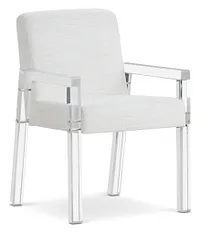 Ocean Drive White Acrylic Upholstered Arm Chair
