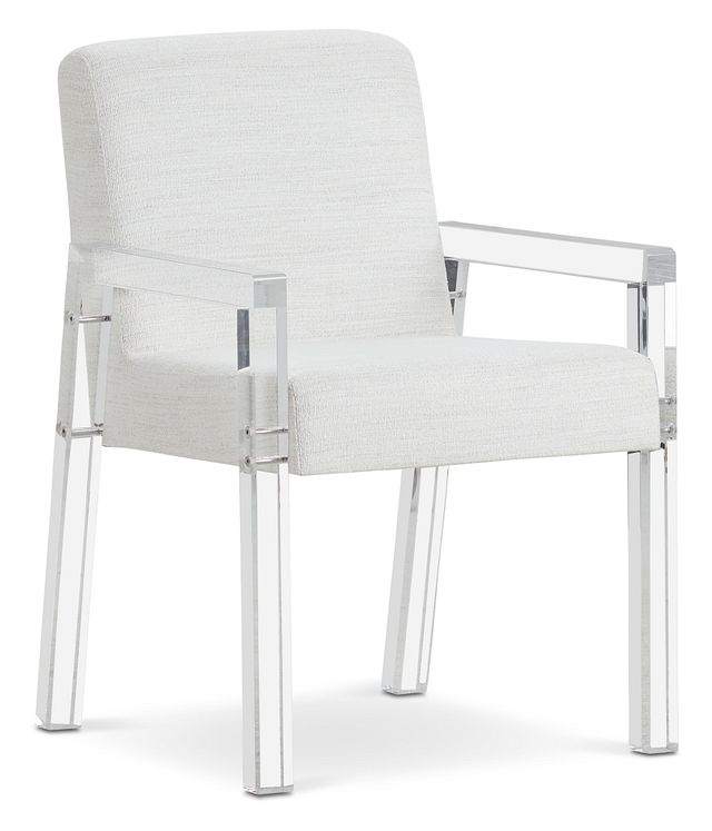Ocean Drive White Acrylic Upholstered Arm Chair