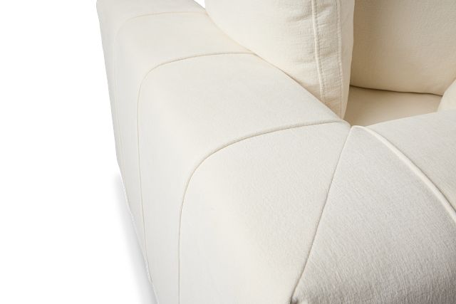 Cruz White Fabric 5pc Bumper Sectional