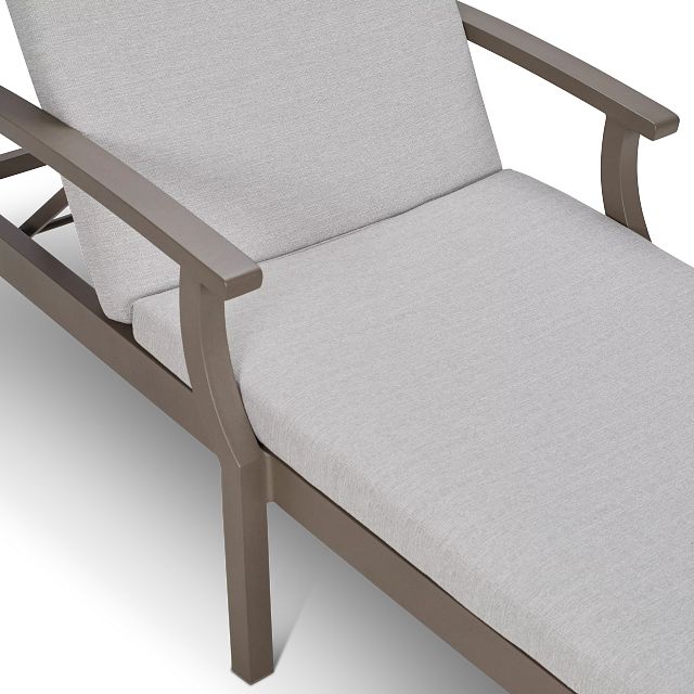 Raleigh Gray Aluminum Cushioned Chaise