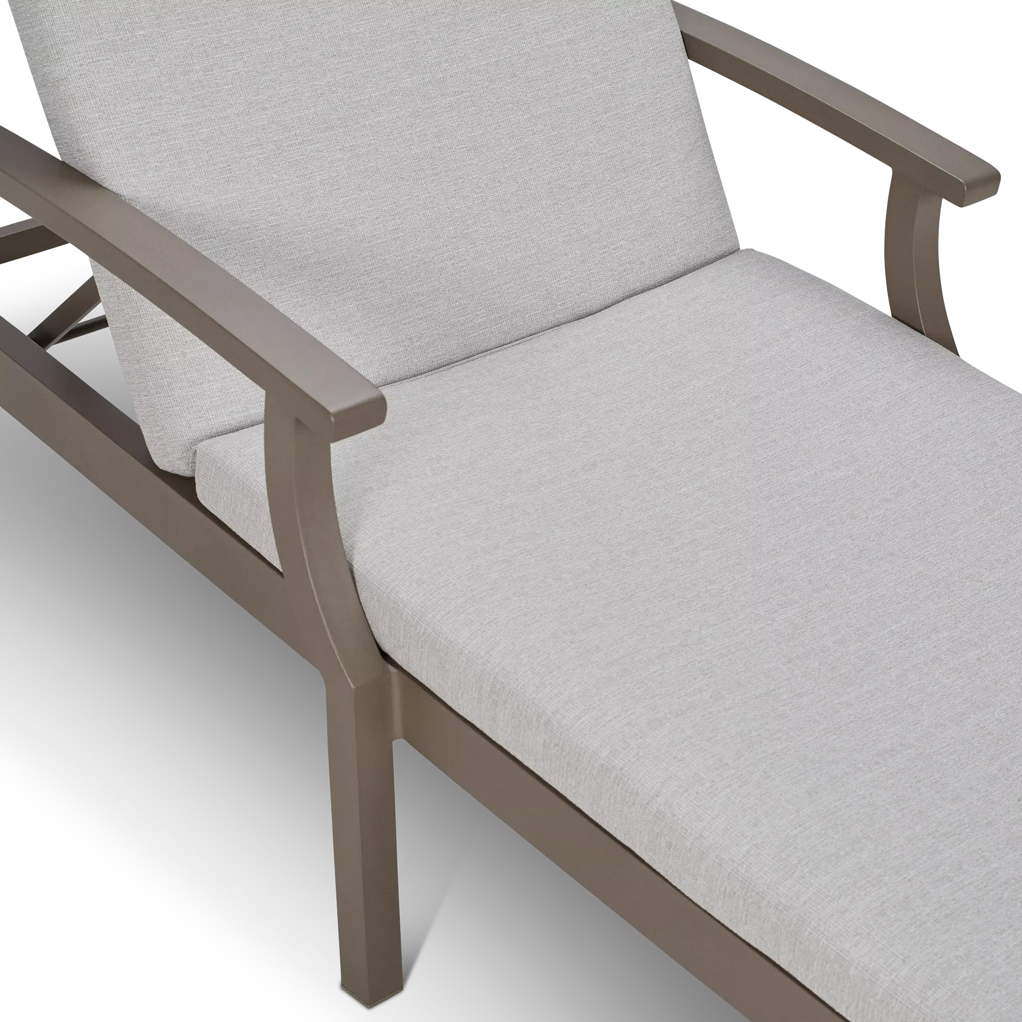 Raleigh Gray Aluminum Cushioned Chaise