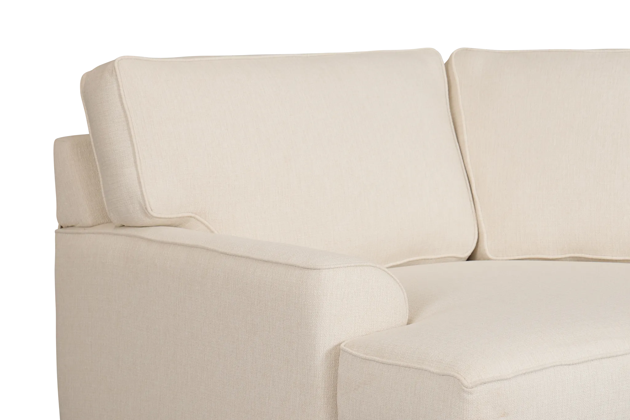 Sinclair Light Beige Fabric Left Cuddler Memory Foam Sleeper Sectional