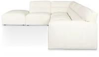 Blanca White Leather 5-piece Bumper Sectional