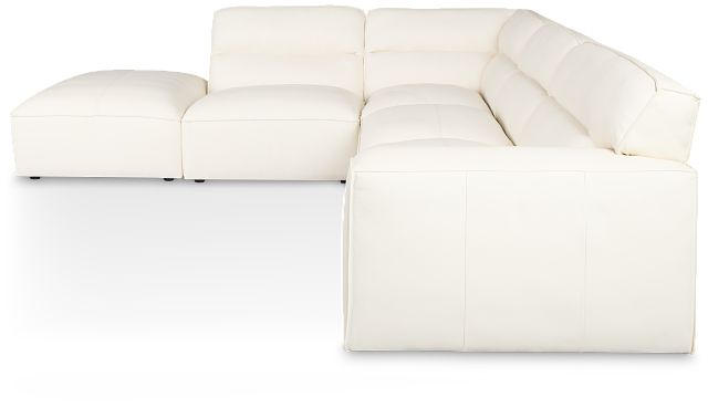 Blanca White Leather 5-piece Bumper Sectional