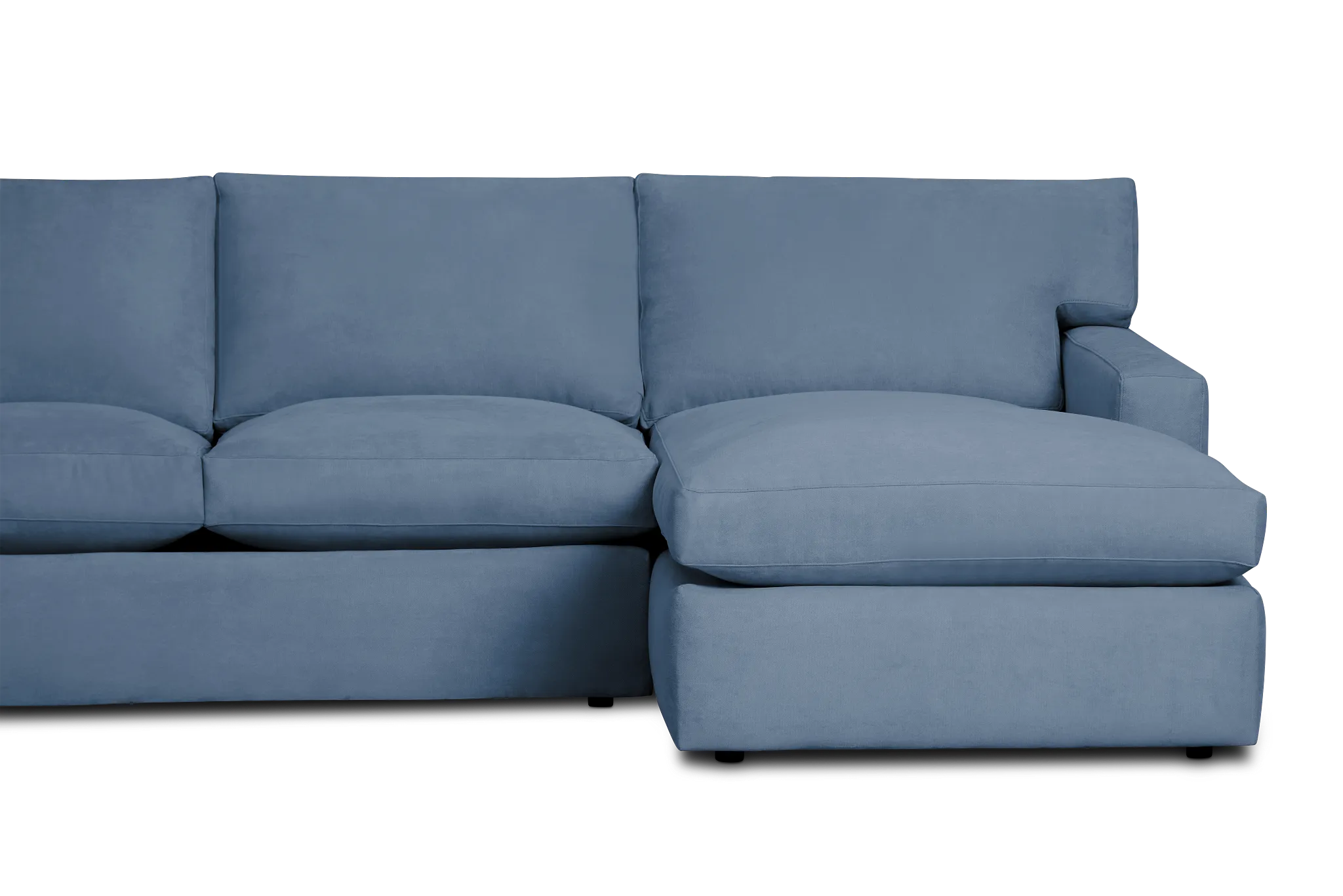 Hudson Blue Fabric Medium Right Chaise Sectional