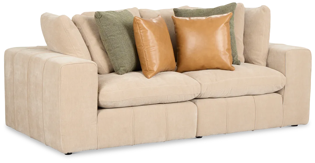 Cruz Light Beige Fabric 2-piece Modular Sofa