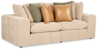Cruz Light Beige Fabric 2-piece Modular Sofa