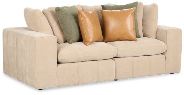 Cruz Light Beige Fabric 2 Piece Modular Sofa