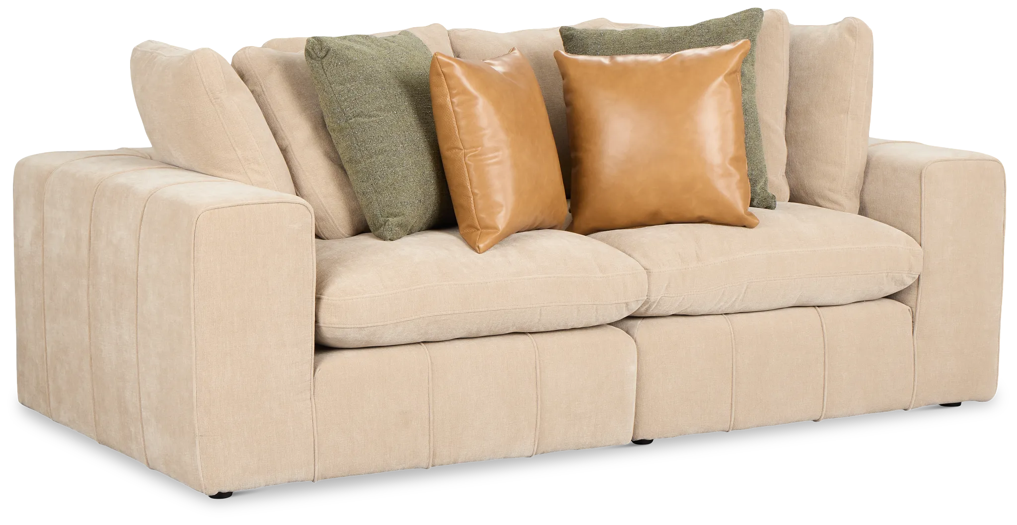 Cruz Light Beige Fabric 2-piece Modular Sofa