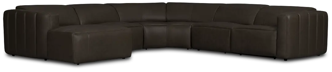 Jace Dark Gray Lthr/vinyl Small Left Chaise Power Reclining Sectional Jace Dark Gray Lthr/vinyl Small Left Chaise Power Reclining Sectional