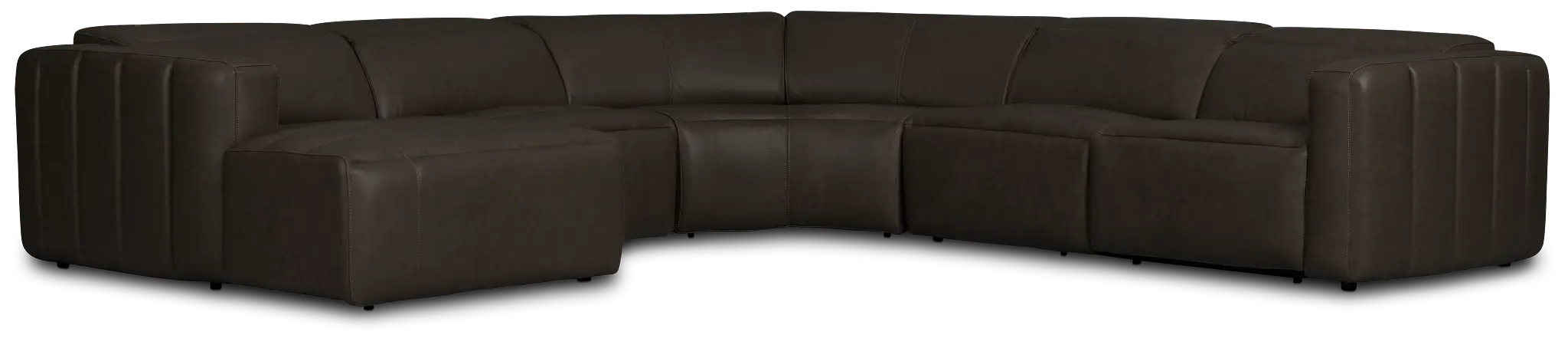 Jace Dark Gray Lthr/vinyl Small Left Chaise Power Reclining Sectional Jace Dark Gray Lthr/vinyl Small Left Chaise Power Reclining Sectional