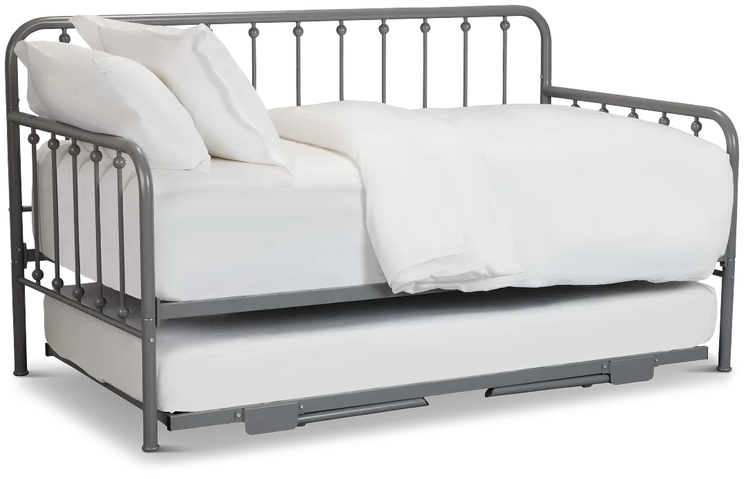Rory Gray Metal Trundle Daybed