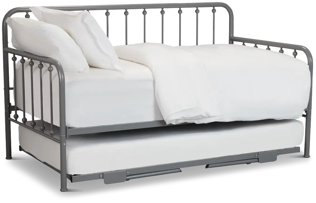 Rory Gray Metal Trundle Daybed Rory Gray Metal Trundle Daybed