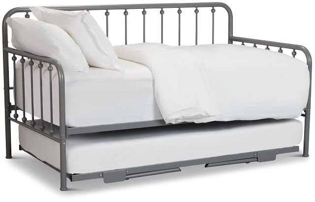 Rory Gray Metal Trundle Daybed