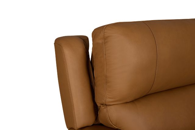 Summit Light Brown Lthr/vinyl Small Two-arm Power Reclining Sectional