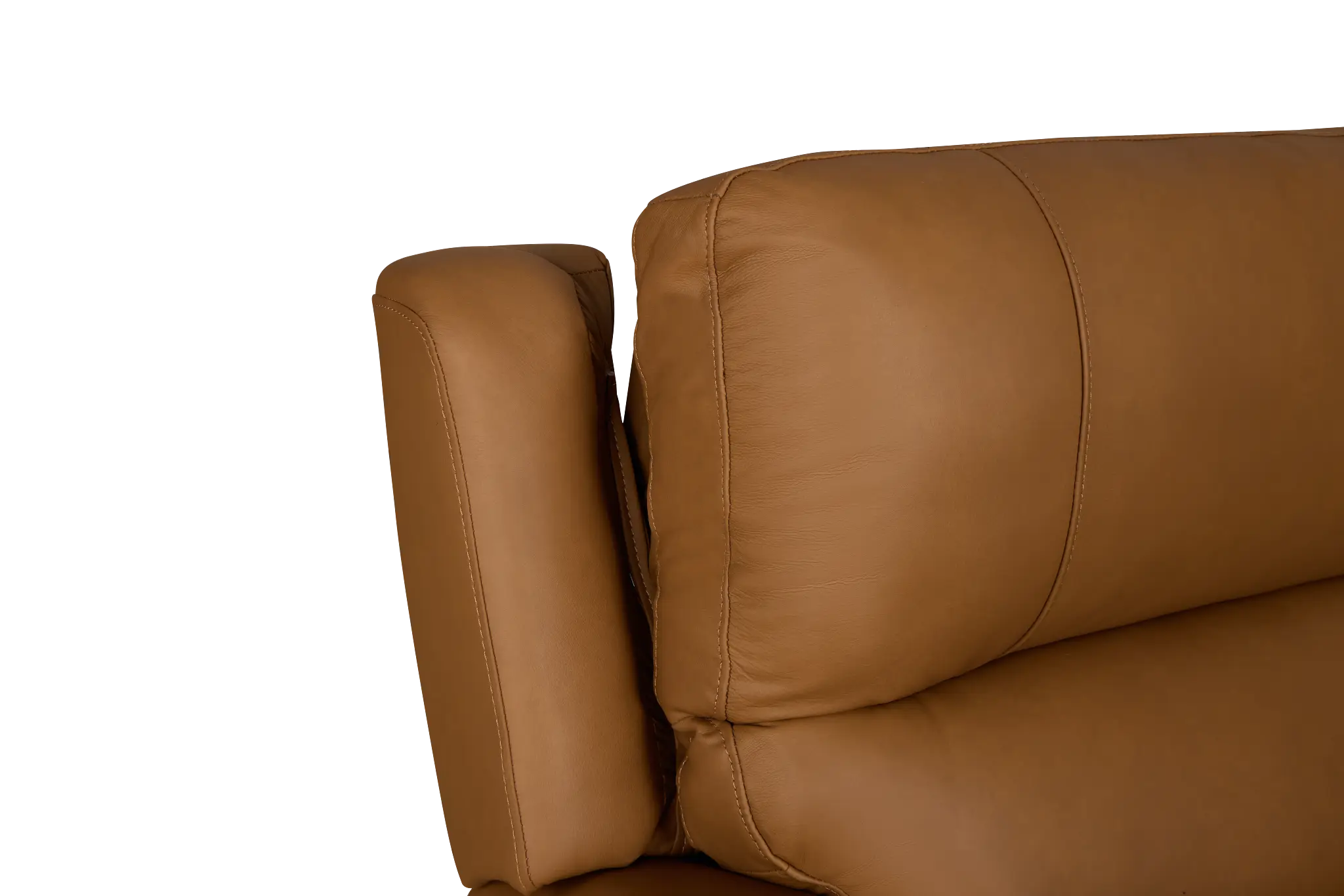 Summit Light Brown Lthr/vinyl Small Two-arm Power Reclining Sectional Summit Light Brown Lthr/vinyl Small Two-arm Power Reclining Sectional
