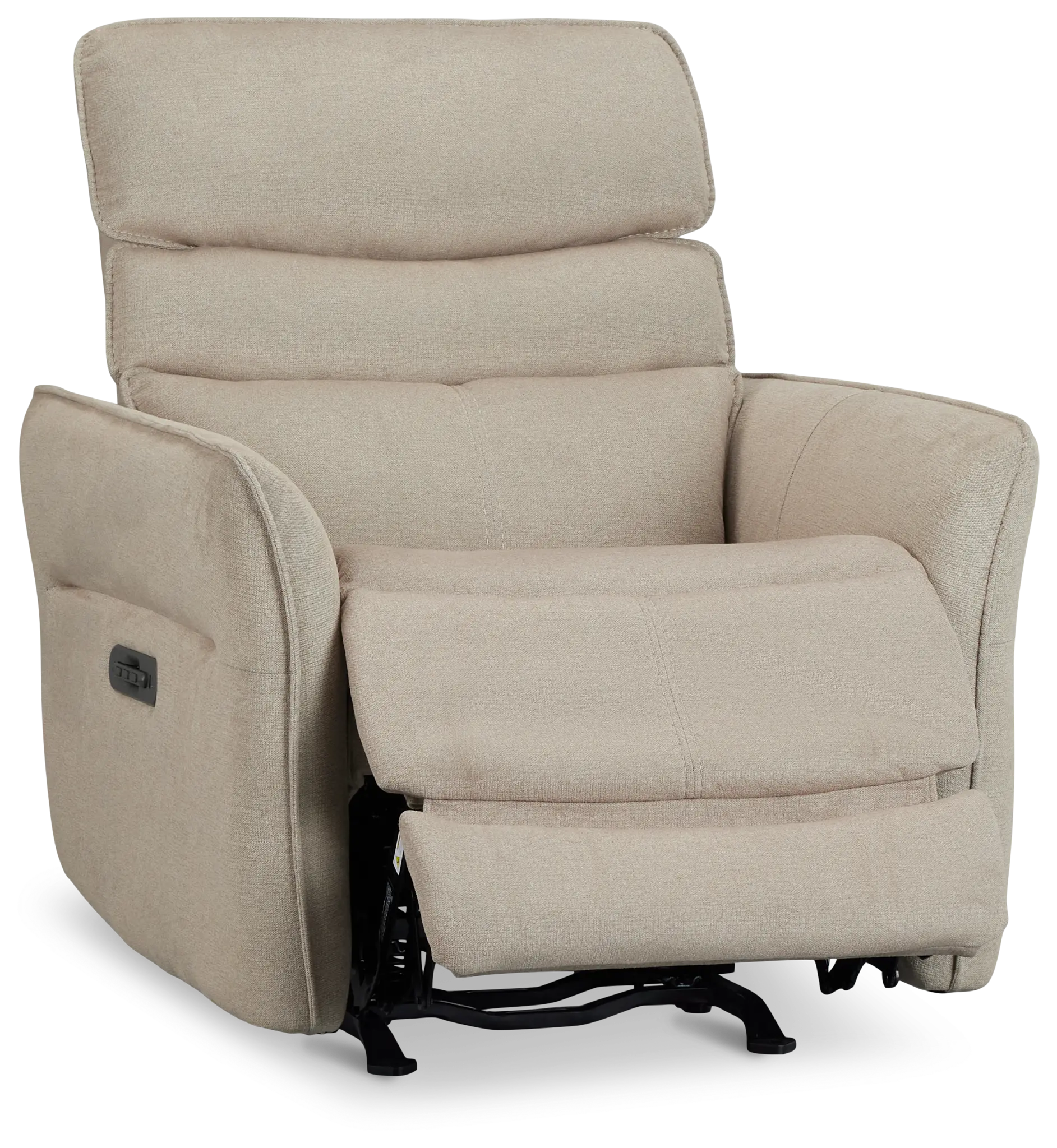 Preston Khaki Fabric Power Recliner With Heat And Massage Preston Khaki Fabric Power Recliner With Heat And Massage