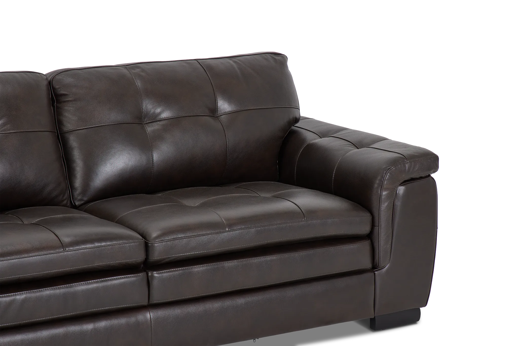 Braden Dark Brown Leather Small Left Chaise Sectional