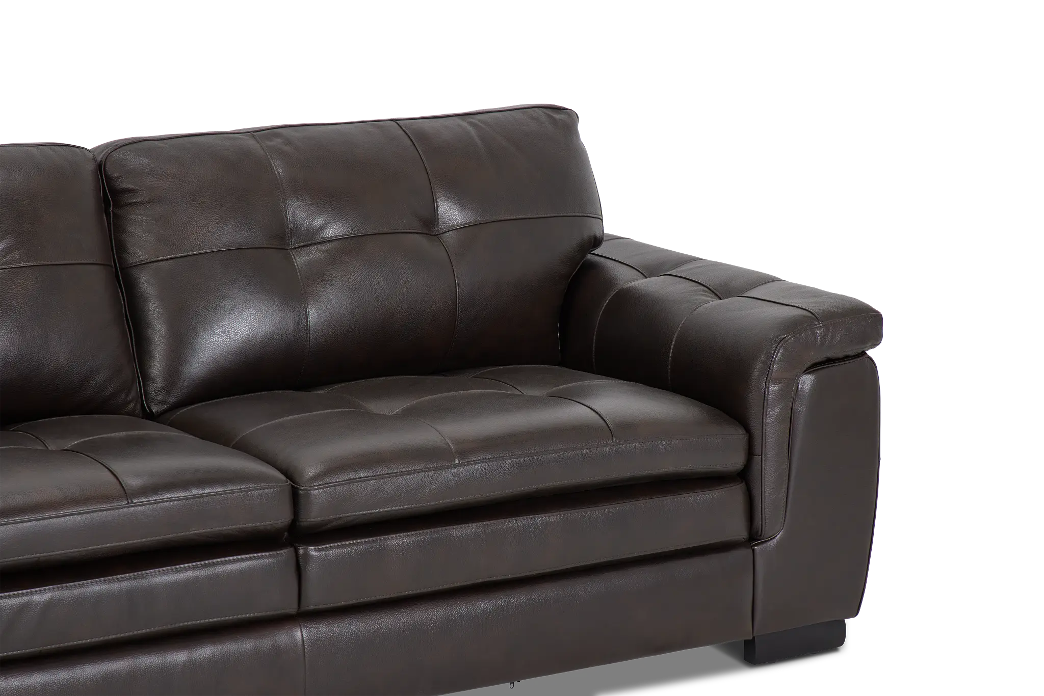 Braden Dark Brown Leather Small Left Chaise Sectional Braden Dark Brown Leather Small Left Chaise Sectional