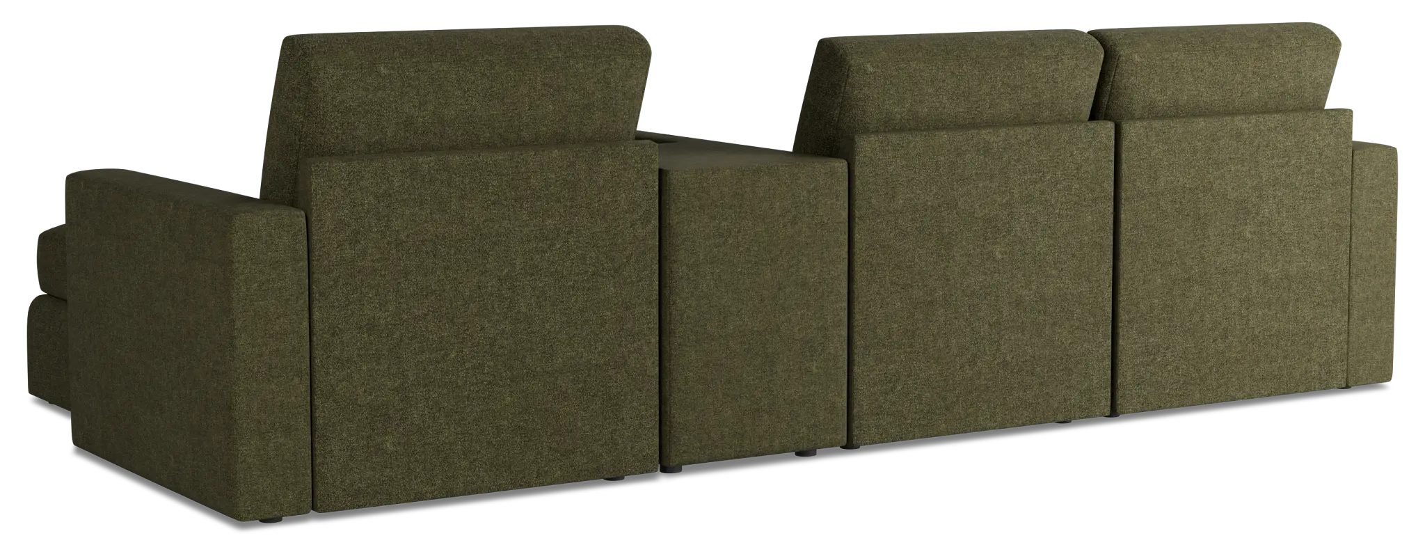 Citymod Green Fabric Small Right Chaise Sectional With Storage Console Citymod Green Fabric Small Right Chaise Sectional With Storage Console